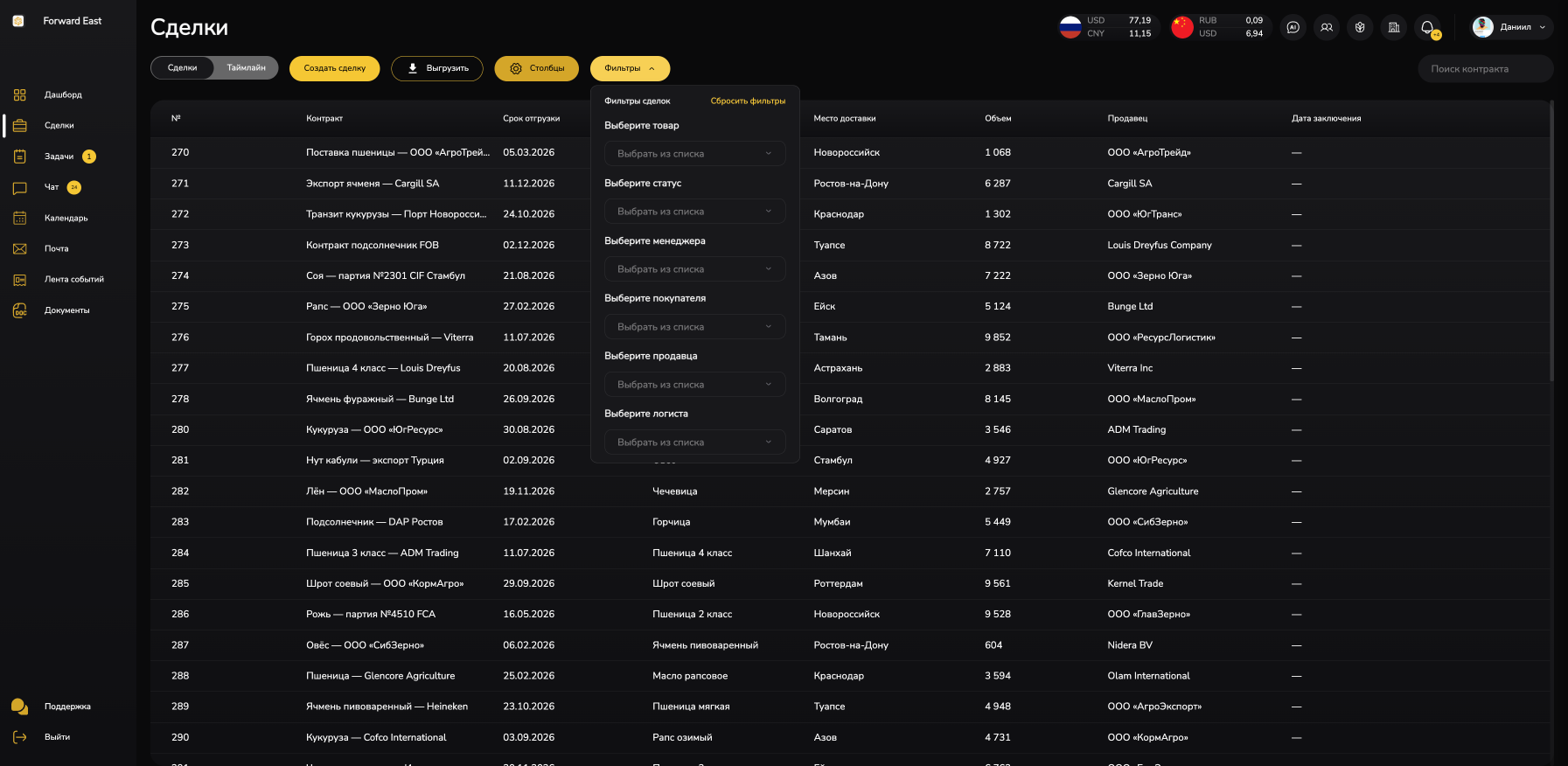 Модуль сделок